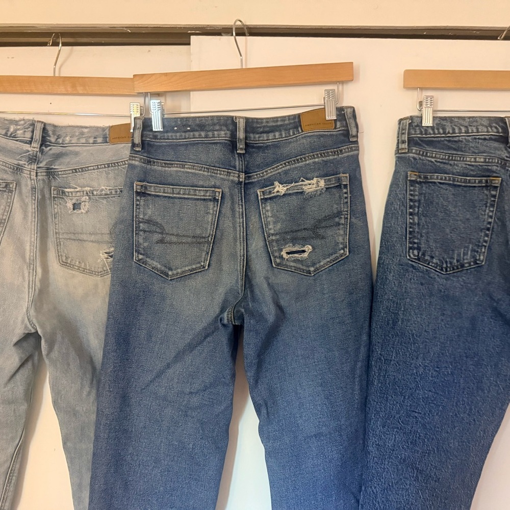 SET! American Eagle & Abercrombie Fitch Jeans Pants Women's Relaxed Size 8 - Picture 8 of 12